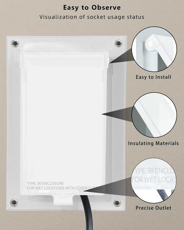 Electrical Box Replacement Cover, DBVC-1 Extra 1-Gang (Vertical)-1Pack, White gallery