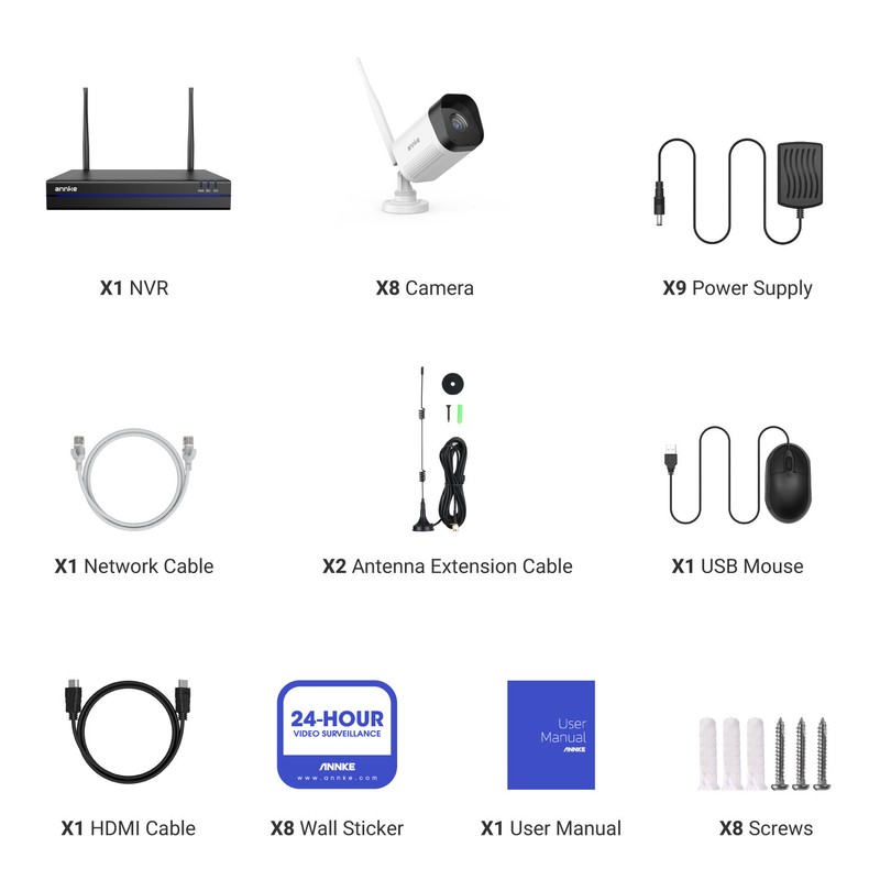 ANNKE 4K Wireless Security Camera System 16CH NVR Two Way Audio Human Detection gallery