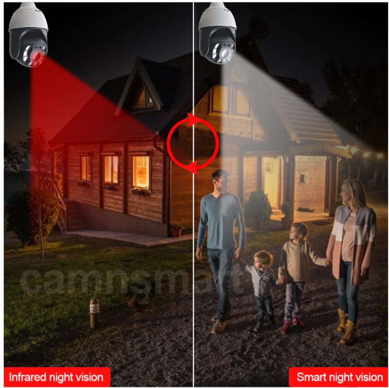 3MP Bulb IP Camera Wifi PTZ Waterproof Digital Zoom For Indoor Or Outdoor Use gallery