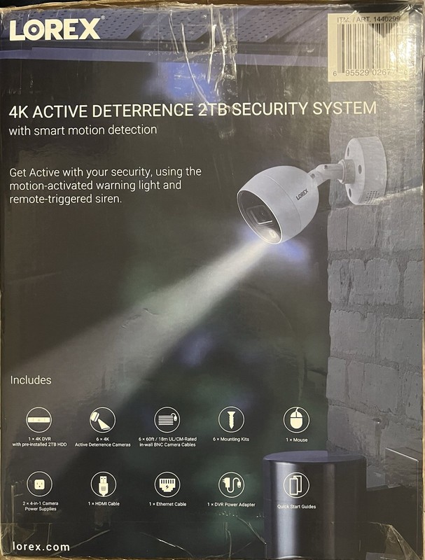 Lorex 4K Ultra HD 8-Channel DVR Security System 6 Active Deterrence Cameras 2TB- gallery