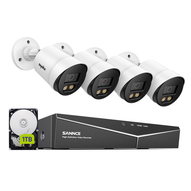 SANNCE 5MP 8CH DVR 2MP Full Color CCTV Security Camera System Night Vision 1TB gallery