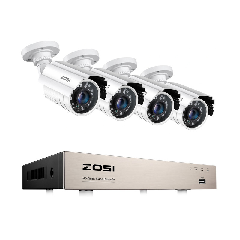 ZOSI 8CH 2MP Security Camera System H.265+ 5MP Lite HDMI DVR Home Weatherproof