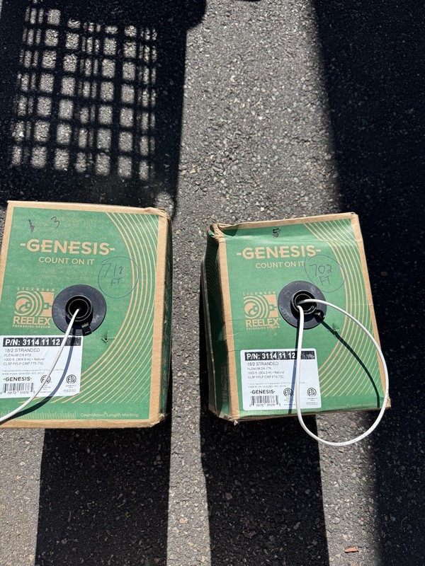 Genesis 1420 Ft 18/2 Stranded Plenum OR FT6 Cable, White 31141112 (2 Rolls)