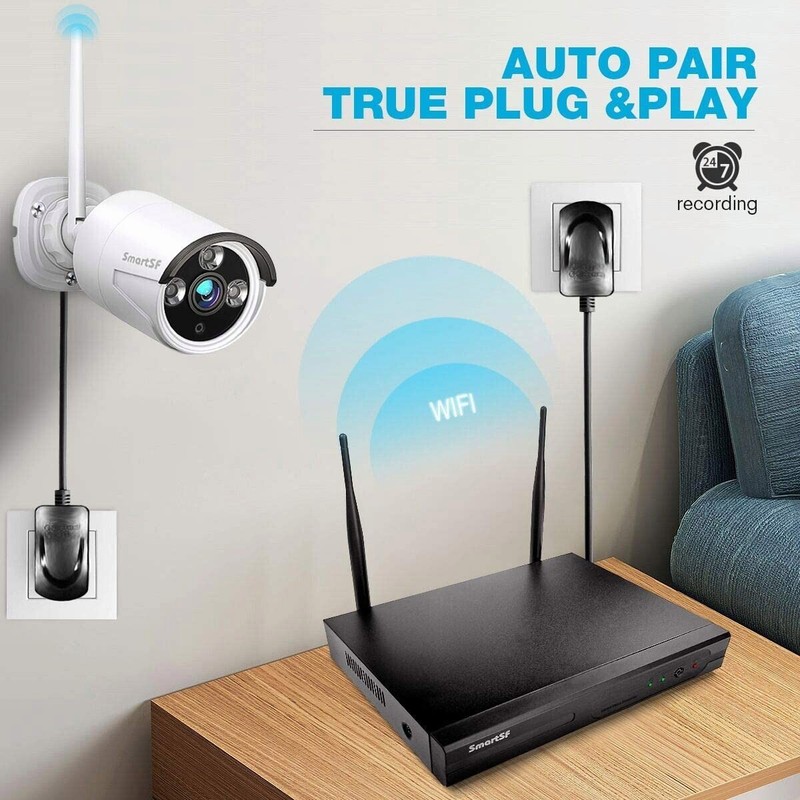 SmartSF 10CH 5MP Outdoor Wireless Security Camera System WIFI CCTV Audio NVR kit gallery