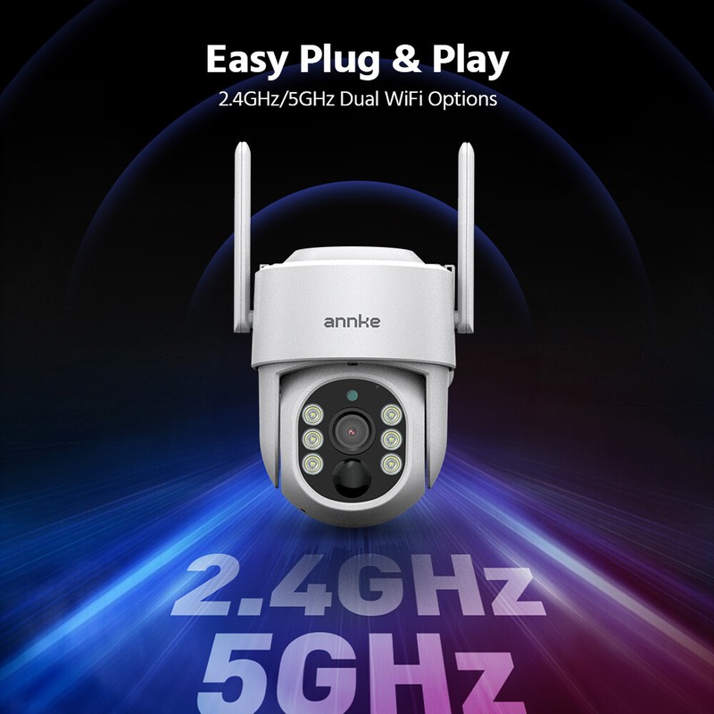 ANNKE Wireless 4MP Solar Battery PT Security IP Camera Color Night Two Way Audio gallery
