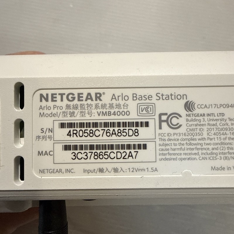 Netgear Arlo Pro VMB4000 Wireless Security Camera Base Station w/ AC Adapter gallery
