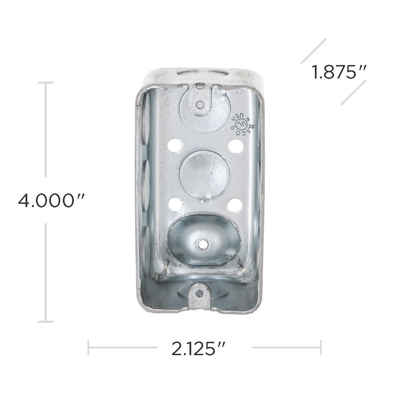 Hubbell-Raco 8660 1-7/8-Inch Deep, 1/2-Inch End 4-Inch x 2-Inchca, Gray gallery
