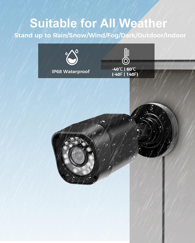 4CH 1080P Wired Security Camera System, CCTV DVR with 512GB Hard Drive, 4 X Hom gallery