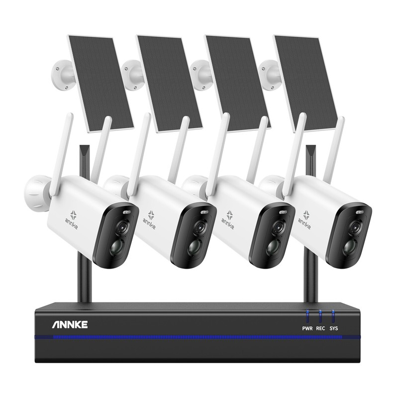 ANNKE Wireless Color Security Camera System Solar Battery Powered 2-Way Audio