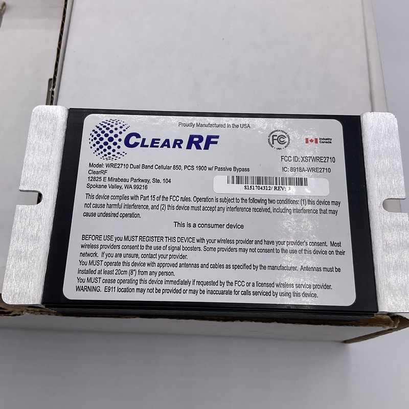 Clear RF WRE2710-S M2M Cellular Signal Amplifier 800/1900MHz Passive ByPass gallery