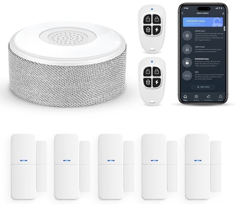 WiFi Door Alarm System, Wireless DIY Smart Home Security System, with Phone APP