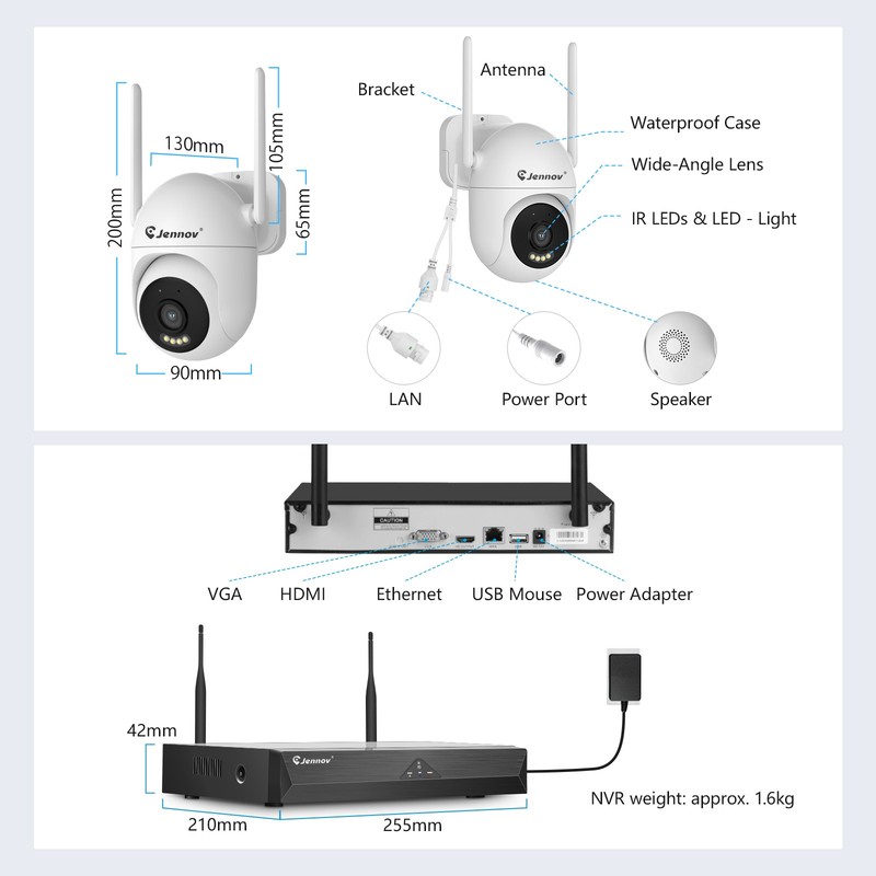 WiFi Security Camera System Smart Outdoor Wireless Color Night Vision 10CH NVR gallery