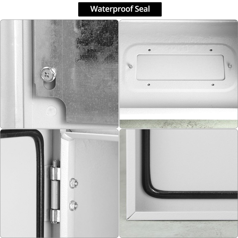 QWORK Steel Enclosure, 16x12x8 Carbon Electrical Box, Waterproof white gallery