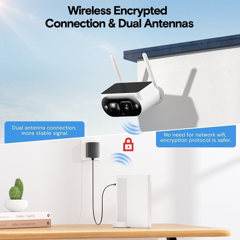 Solar Security Cameras Wireless Outdoor Home Security System 10CH NVR 4-Cameras gallery