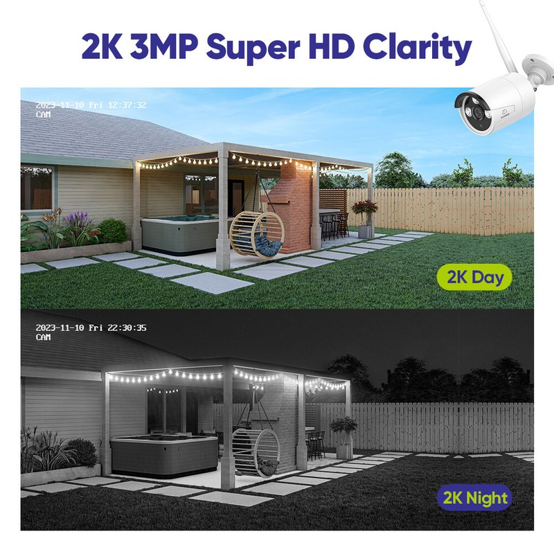 SANNCE Wireless 5MP 8CH NVR 3MP Two Way Audio AI Security Camera System Outdoor gallery