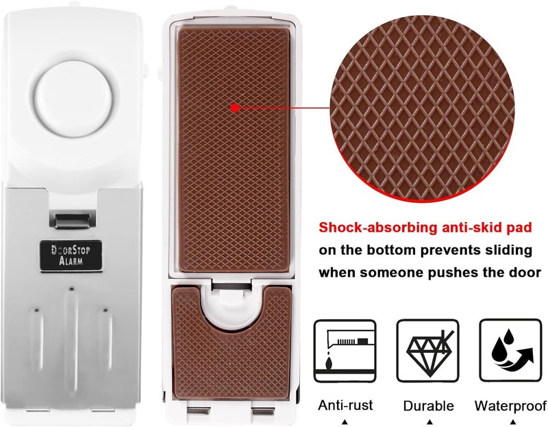 Door Stop Security Alarm Wedge Stopper Portable Home Travel Anti‑Theft Burglar gallery