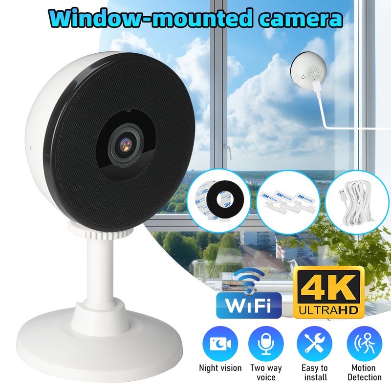 4MP 4K Window Camera, 5.8Ghz WIFI Indoor Cameras for Home Security Night Vision gallery