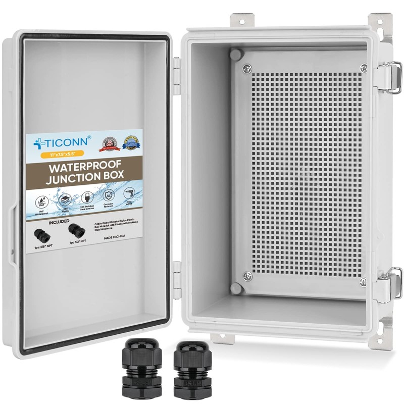 TICONN Outdoor Electrical Box Waterproof, Junction 11"x7.5"x5.5", Off-white