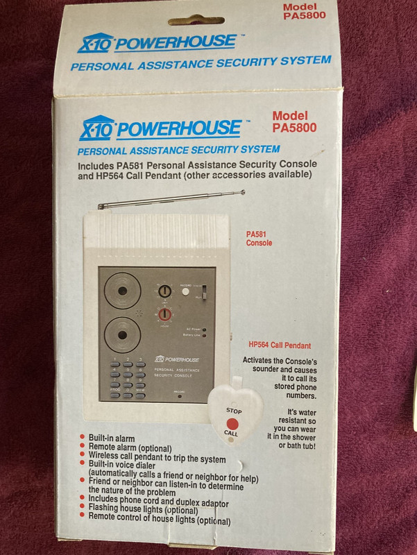 X-10 Powerhouse Personal Assistance Security System PA5800 New In Box