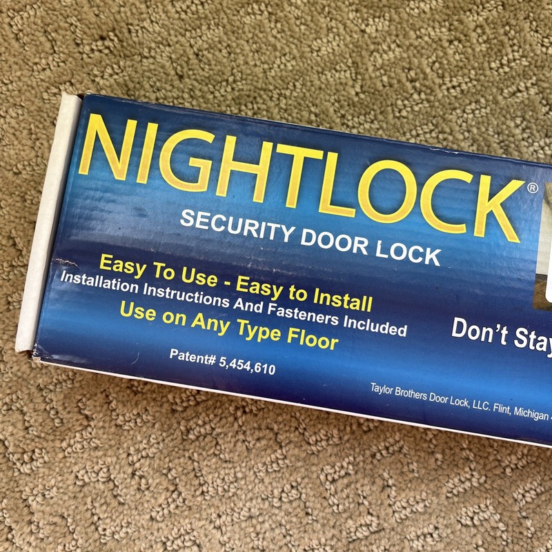 NIGHTLOCK Security Door Lock Dark Bronze Finish - Std or French Door Barricade gallery