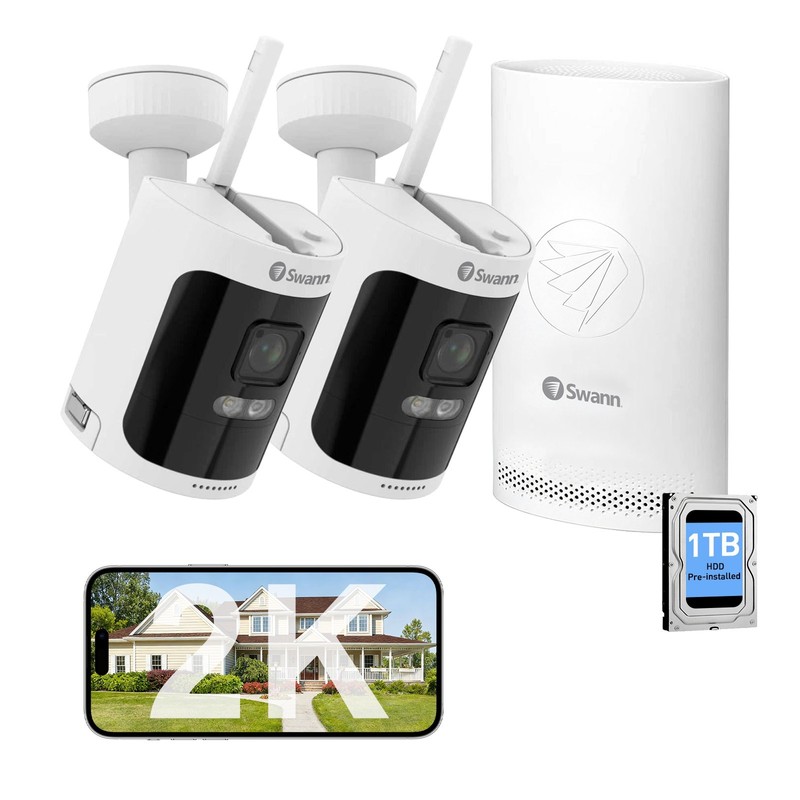 AllSecure600 2K Wireless Security Kit with 2 x Wire-Free Cameras & NVR Tower