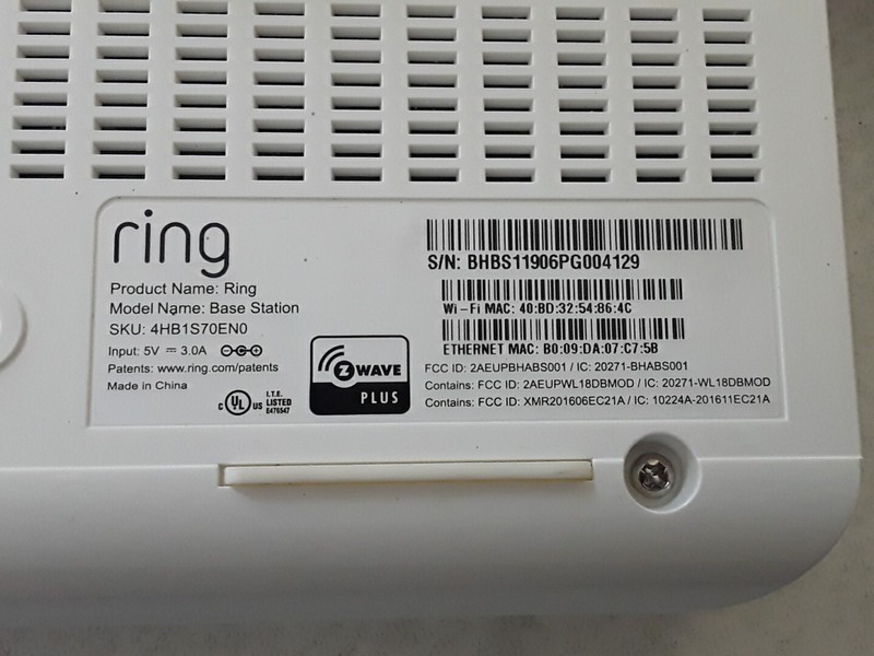 ********** WORKING Ring Alarm Base Station Z Wave Plus 4HB1S70EN0 w/Power Supply gallery