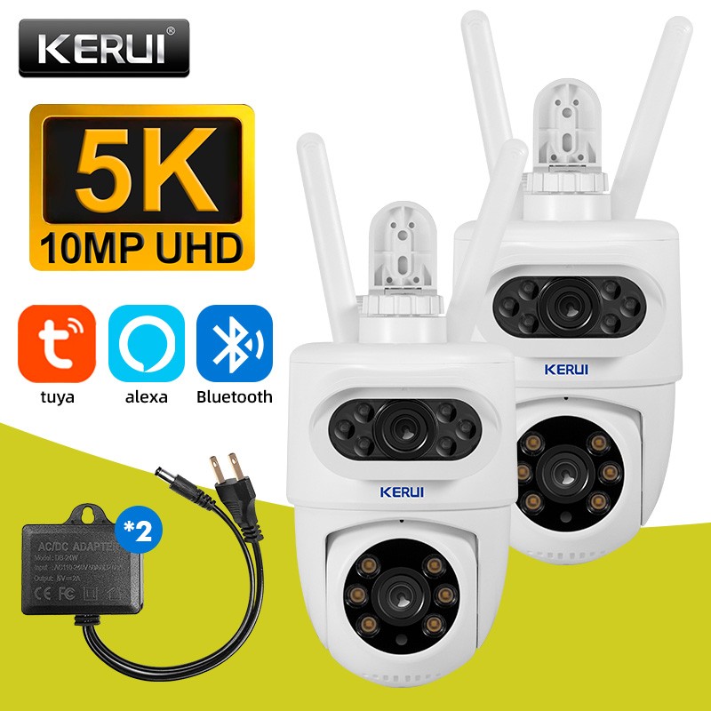 2x Dual Lens Security Camera TUYA APP WiFi IP PTZ Home 10MP HD Outdoor CCTV Cam