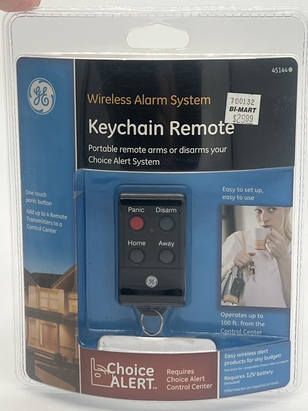 GE KeyChain Remote, Wireless Alarm System. Arms/Disarms Choice Alarm System