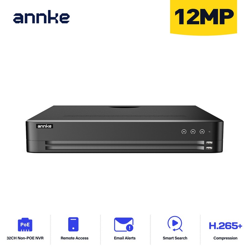 ANNKE 12MP 32CH NVR POE Security Recorder IP Network Motion Detection H.265+ 8TB