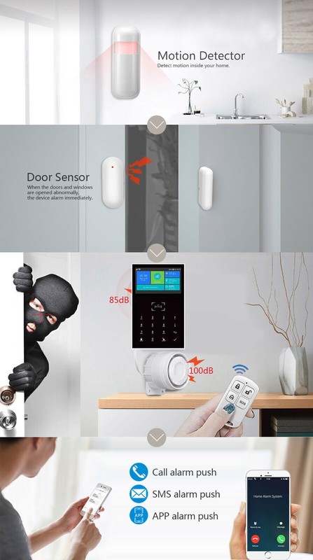 V33 Tuya APP WiFi+US/EU 4G Wireless Home Security Alarm System+Alexa+Google Home gallery