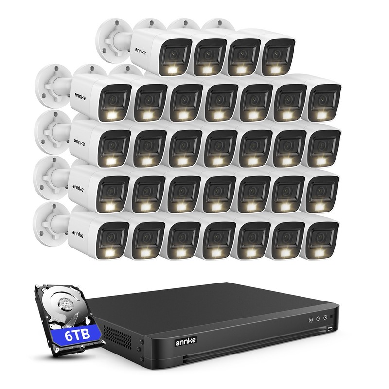 ANNKE 32CH 3K Lite DVR 5MP Audio Security Camera System Color Night AI Detection gallery