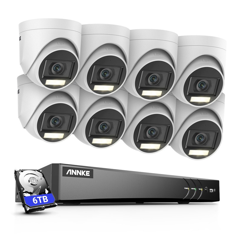 ANNKE 4K 8CH DVR 5MP Color Night Security Camera System AI Detection H.265+ IP67 gallery