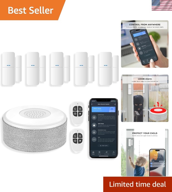 WiFi Door Alarm System, Wireless DIY Smart Home Security System, with Phone A…