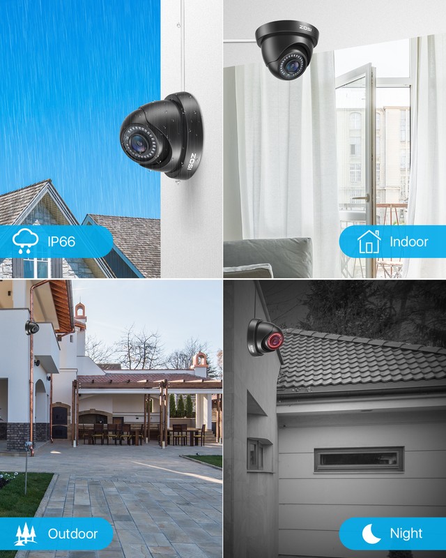 ZOSI H.265+ 8 Channel 5MP Lite CCTV DVR 2 1080P Outdoor Security Cameras System gallery