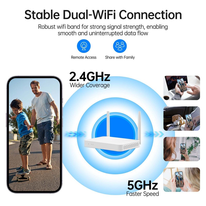 10CH 2MP CCTV PTZ WIFI Wireless Security Night Vision Add-on Camera System 500GB gallery