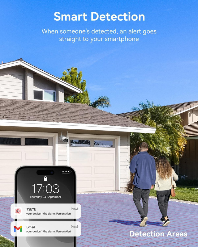 Wireless Security Camera System with 10" LCD Monitor, 2PCS 3MP Bullet Outdoor Ca gallery