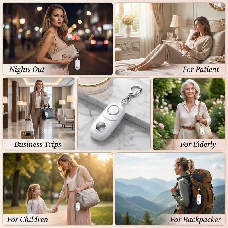 Personal Alarm for Women Keychain Alarm: 135dB Emergency Keychain Siren with ... gallery