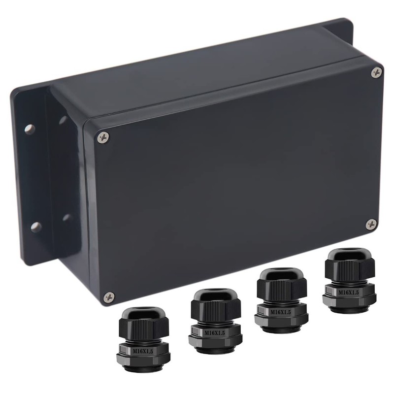 Junction Box IP65 Waterproof ABS Plastic 7.87x4.72x2.95, Fixed Ear Design