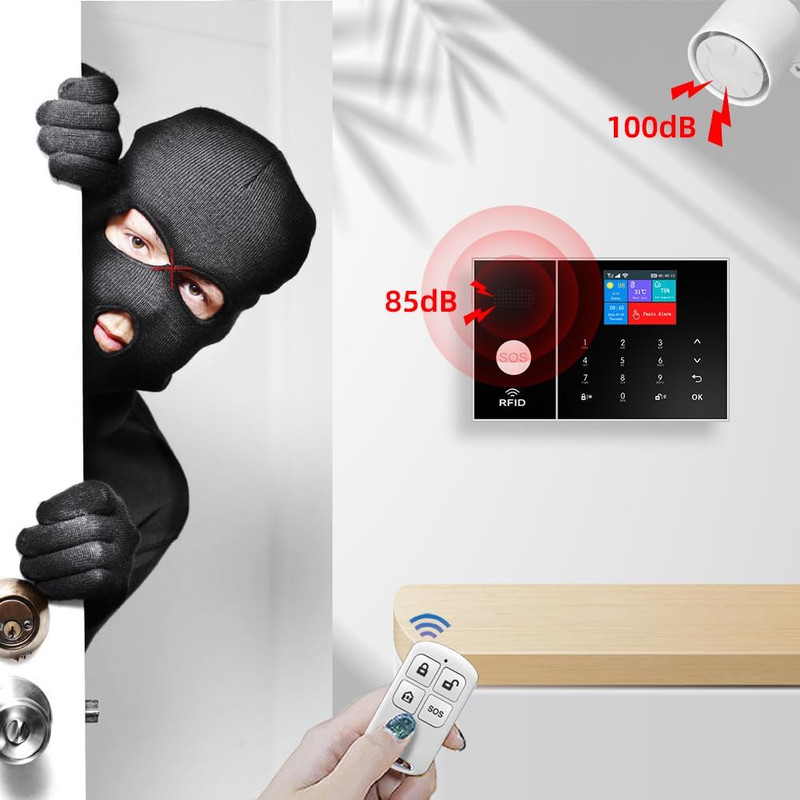 Wifi Alarm System for House Apartment, Wireless DIY Smart Home Security System w gallery