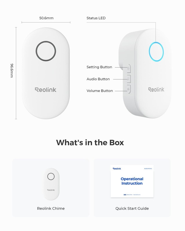 Reolink Digital Chime, Only Compatible with Video Doorbell V2, White gallery