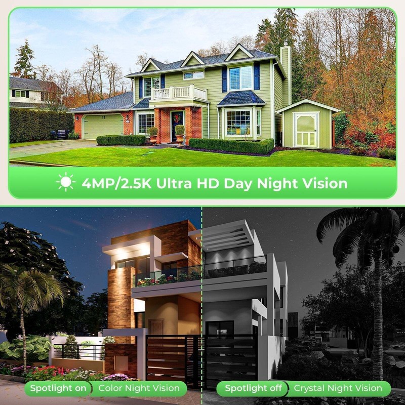 Solar Security Camera Wireless Outdoor with 10" Monitor NVR System Night Vision gallery