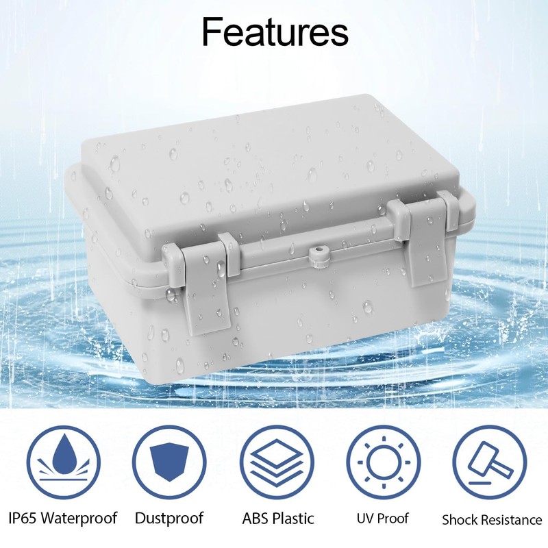 Junction Box, ABS Plastic, 5.9" x 3.9"x 2.8" (1pc), Opaque Cover gallery