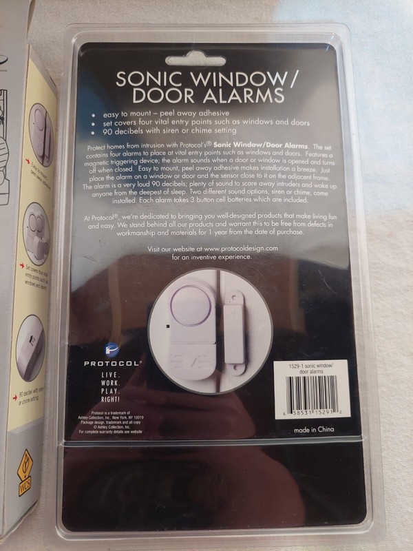 Sonic Wireless Audible Door & Window Alarm System Set of 8 By Protocol Brand New gallery