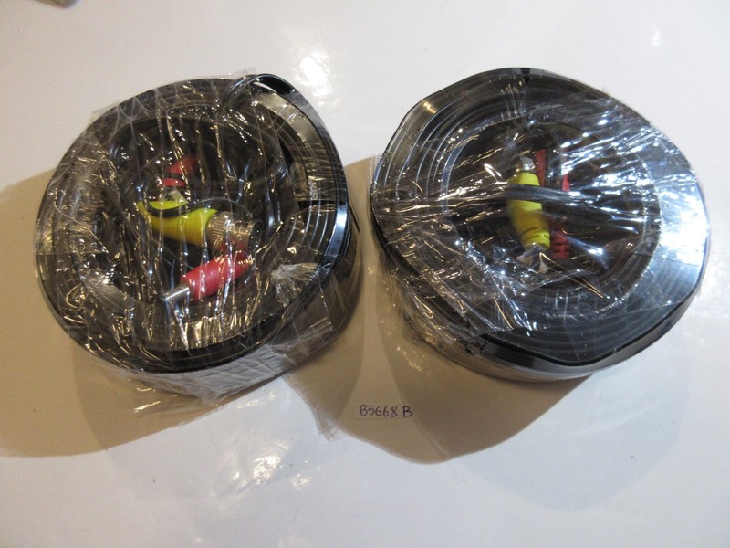 Lot of 2 - New 60' BNC 24 BLACK Cable for Night Owl HD Analog Security Camera gallery