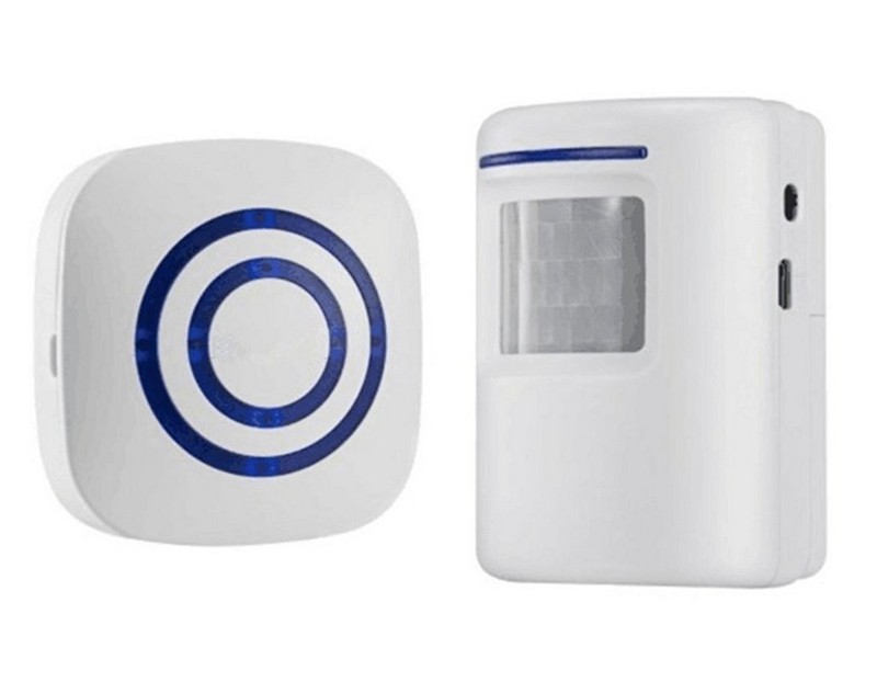 Motion Sensor Door Chime for Business, Outdoor Doorbell Kit Wireless White