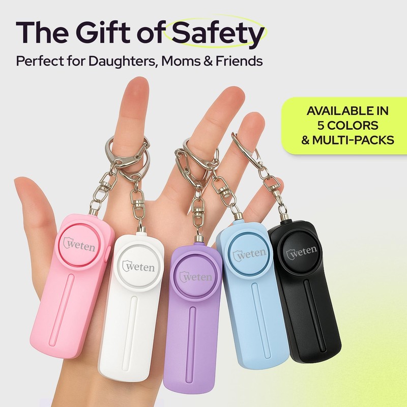 Personal Safety Alarm Keychain for Women - 3 Pack 130dB Siren, LED Light, Pan... gallery