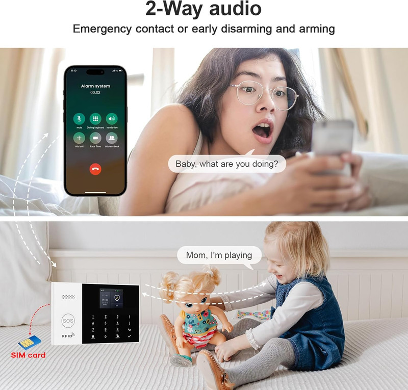 Home Security Systems,Door & Window Alarms for Home Kit,Wifi+Gsm/4G Door/Window gallery