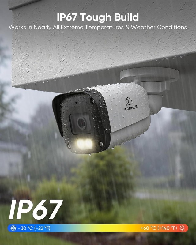SANNCE 4K PoE Security Camera - AI Detection, Color & IR Night Vision (2 Pack) gallery