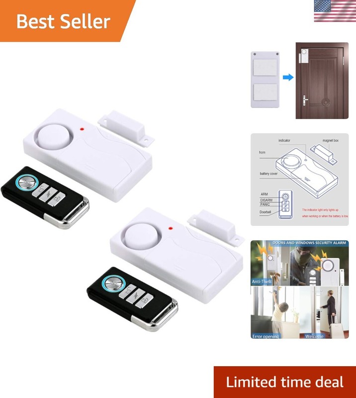 Easy Install Wireless Door Alarm with Remote – Protect Kids Near Pools (2 Pack)