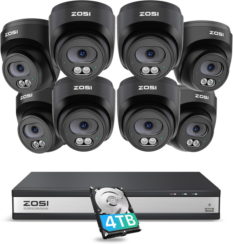 C220 16CH 4K Poe Home Security Camera System, 16 Channel 4K 8MP NVR with 4TB HDD
